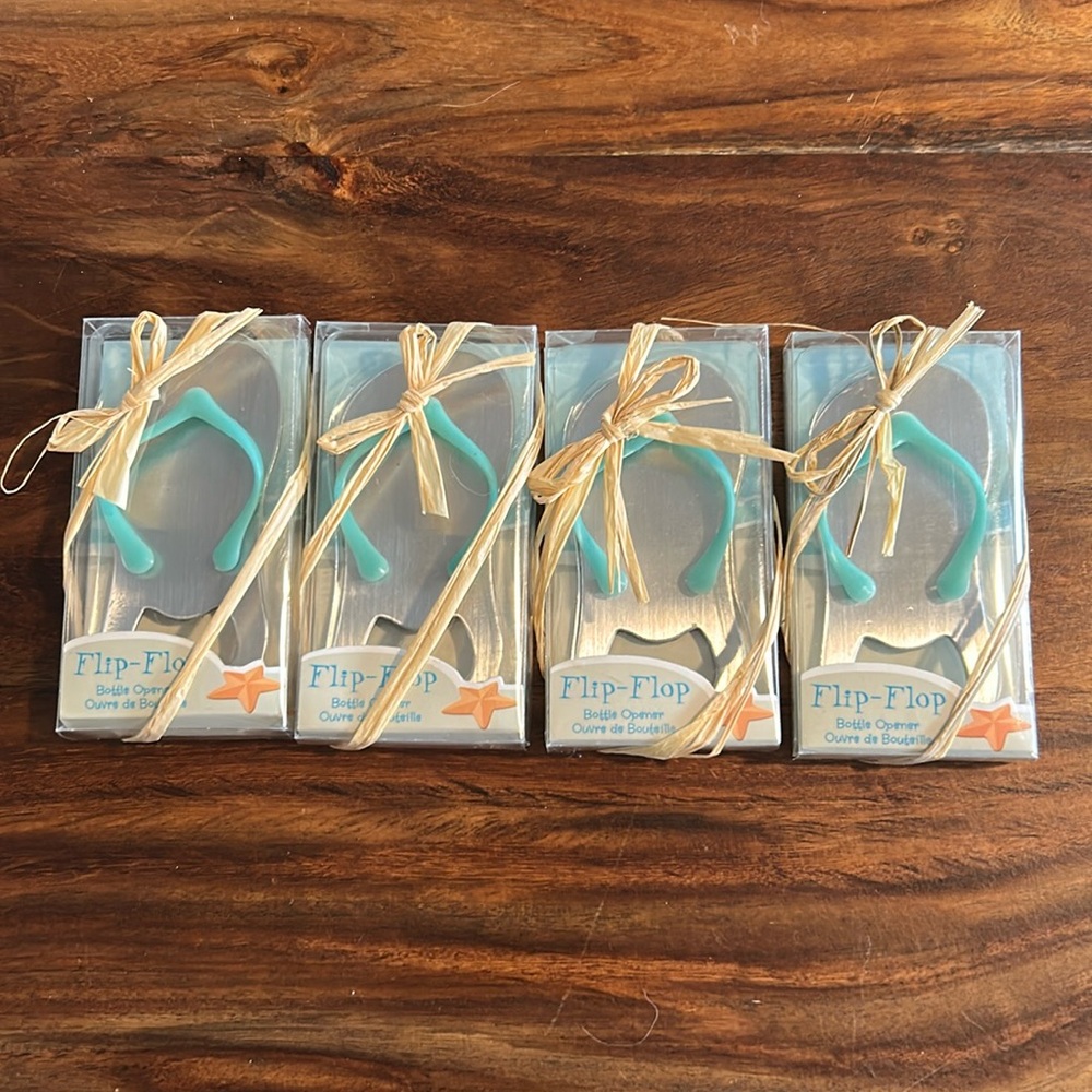 New Set of Four Kate Aspen Flip Flop Bottle Openers